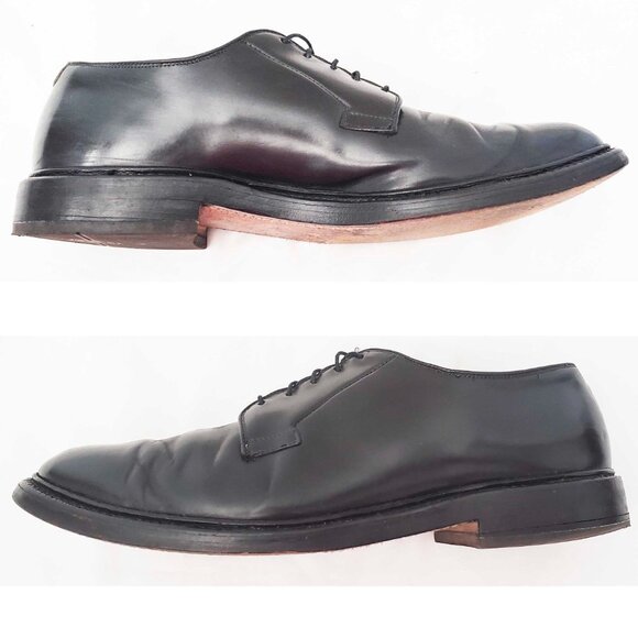 Allen Edmonds Mens Black Leeds Shell Cordovan Derby Dress Shoe 11.5 B - Picture 4 of 12